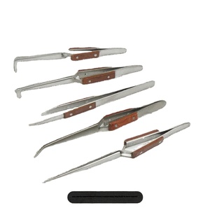 Lot de 5 pinces à épiler manuelles en acier inoxydable médical à verrouillage croisé, pointe courbée/droite, passivées contre la rouille, pour bijoux, artisanat, soudure, garantie 3 ans - Product Image 2