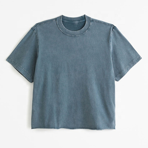 T-shirts délavés à l'acide en gros, nouvelle mode, vêtements décontractés, personnalisez votre logo avant, coton respirant, manches courtes, vêtements de fitness classiques - Product Image 3