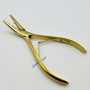 Pince à micro-perles pour extensions capillaires à bout courbé, impression de logo personnalisée, acier inoxydable, service OEM durable - Product Image 1