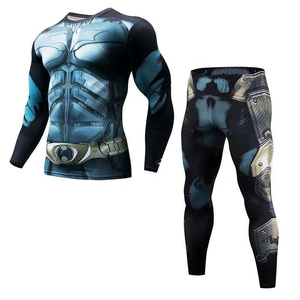 Conjunto de Rash Guard de 2 Piezas de Spandex/Nylon Estampado de Alta Elasticidad para Jiu Jitsu, Muay Thai y Lucha Libre para Hombre - Product Image 6