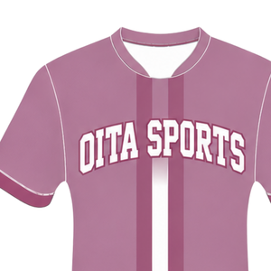 Camiseta de Rugby Rosa Malva y Blanca de Manga Corta, Transpirable, con Cuello Redondo y Número Impreso, Uniforme Deportivo para Entrenamiento y Equipo de Adultos - Product Image 6