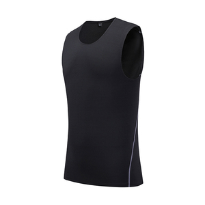 <b>Men's</b> <b>Black</b> Sleeveless <b>Tank</b> <b>Top</b> O-Neck Solid Color Casual Knitted Quick Dry Sportwear - Product Image 3