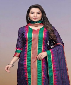 ชุดผ้าฝ้ายแฟนซีคันชีลายแจ็คการ์ด พร้อมผ้าคลุมไหล่ สไตล์ลำลอง ราคาขายส่ง เสื้อผ้าชาติพันธุ์ สีม่วง - Product Image 2