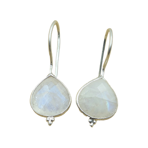 ต่างหูห้อยทำมือจากมูนสโตนสีรุ้งธรรมชาติ เงินแท้ 925 ดีไซน์โบโฮ สำหรับผู้หญิง ของขวัญสำหรับพี่สาว แม่ - Product Image 1