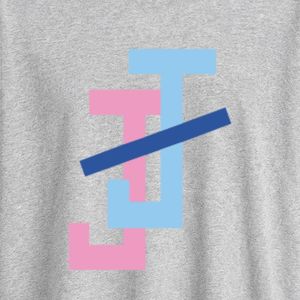 Heather Gray Short Sleeve Crew Neck <b>T</b> <b>Shirt</b> with JJ Embroidered Letter Logo on Front and Large Back Design Casual Streetwear - Product Image 5