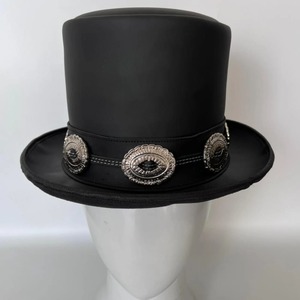 Sombrero de Copa de Terciopelo Premium Unisex, Diseño Clásico de Corona Alta, Elegante Gorro Negro con Acabado Liso, Fabricación Personalizada para Exteriores - Product Image 1