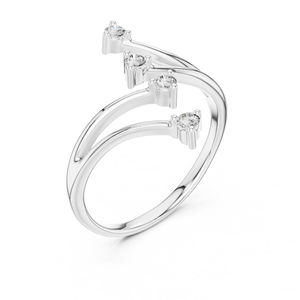 Anillo de Oro Amarillo de 14K con Diamante Cultivado en Laboratorio, Corte Redondo, para Mujer |   Ropa de Fiesta |   Diamante Cultivado Nuevo - Product Image 4