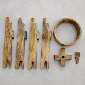 Support pour plantes en bois de manguier en gros |   Support de jardinière réglable en hauteur Inde - Product Image 4