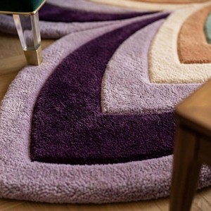 Luxury Floral Mandala Area Rug Purple Lavender Sage Peach Flower Shaped Modern Hand Tufted Living Room Bedroom Decorative Carpet - Product Image 6