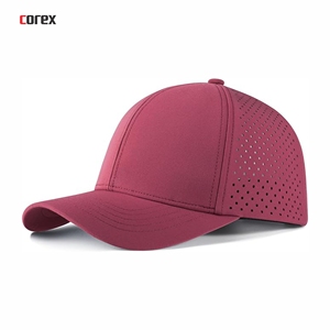 Maroon 6-Panel <b>Baseball</b> Laser Cut Breathable Waterproof Fitted Unisex Casual Outdoor Spring Summer 100% Polyester Adjustable - Product Image 1