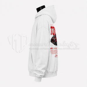Sweat-shirt à capuche blanc pour homme, coupe ample, 100% coton, molleton français, pull décontracté avec poche avant, vêtements d'hiver - Product Image 4