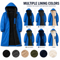 Chaqueta Deportiva Larga Impermeable con Forro Sherpa y Logotipo Personalizado, Cierre Completo, Venta al Por Mayor OEM