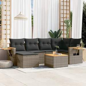 Conjunto de Sofás Modulares Grandes de Ratán PE Gris para Jardín, Colección Premium de Muebles Modulares para Exteriores - Product Image 1