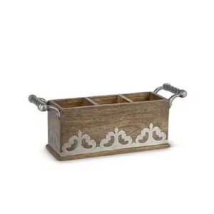 High Selling Wooden Caddy Cutlery Holder in Wall Nut Finished Caddy With Napkin Holder for Home Hotel Wedding Table caddy - Product Image 5