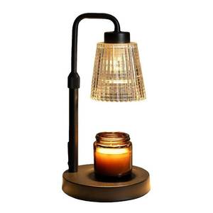 Premium Aromatherapy Candle Warmer Lamp with Adjustable Timer <b>Dimmer</b> Switch Metal Body and Elegant Textured Glass Cover - Product Image 6