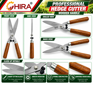HIRA 15721 Professional Hedge <b>Cutter</b> Wooden Handle Steel Blade <b>Garden</b> Pruning Shears - Product Image 3