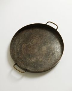 Plateau de service en laiton de luxe pour la maison, la cuisine, la table à manger, la décoration de mariage, les fêtes, finition polie artisanale - Product Image 2