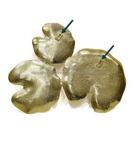 ของตกแต่งบ้านแนวศิลปะบนผนังอลูมิเนียมสีทองรูปใบไม้บัว,สำหรับตกแต่งห้องนั่งเล่นห้องนอนและห้องวาดภาพ - Product Image 5