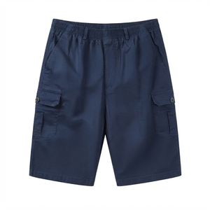 Shorts cargo pour homme, couleur unie, taille élastique, longueur mi-longue, en toile, décontractés, avec poches, respirants, pour l'été - Product Image 6