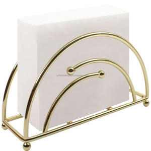 High Quality Free Standing Gold Metal Napkin Storage Stand Luxury <b>Wedding</b> Decorative Tabletop <b>Tissue</b> Holder for Home Use - Product Image 4