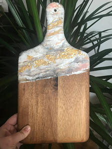 Planche à fromage en bois d'olivier avec planches de charcuterie en résine et plateau de service fait main Planche à découper époxy en bois Falak World Export - Product Image 5