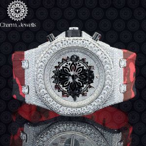 Charm Luxury Men's <b>Watch</b> 40mm Case Analog Mechanical Movement <b>Diamond</b> Encrusted Stainless Steel Band Luminous Glass Dial Auto - Product Image 1