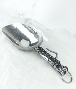 Cuillère à glace classique de luxe en métal écologique, robuste, pour service de boissons, accessoire professionnel pour seau à glace de cuisine et de bar - Product Image 4