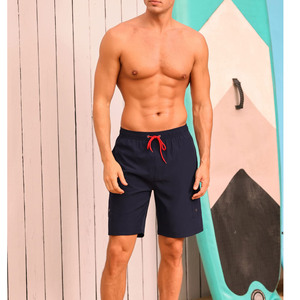 Color Customer Logo OEM Summer Plain Quick Dry Elastic Waist Track shorts Swimpant Beach Short Knitted <b>Men</b> <b>Trunk</b> Short - Product Image 3