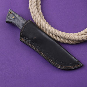 Cuchillo de Pescador Nórdico de Acero al Carbono con Recubrimiento en Polvo, Hoja Fija de Punta Caída, Grado Industrial, Mango de Madera Pakka, OEM Personalizado - Product Image 6