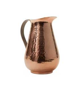 Skies Trader Hammered Pure Copper Water Pitcher Brass Handle <b>Jug</b> Ayurvedic Health Drinkware Serving Kitchenware Vessel - Product Image 1