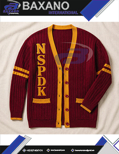 NSPDK Sorority <b>Cardigan</b> <b>Sweater</b> Yellow Embroidery Stylish College Apparel for Women Winter Knitwear Casual Acrylic Knit <b>Sweater</b> - Product Image 4