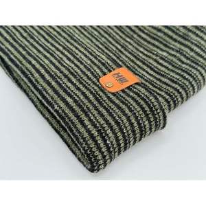 Bonnet moderne vert/noir à points contrastés avec revers, design breveté, fabriqué aux États-Unis, accessoire de sport d'hiver - Product Image 3