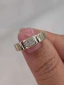 Unique Band Lab Grown 0.52CT Radiant Cut Diamond Bezel <b>Set</b> <b>Ring</b> For Women's 14K Solid <b>Gold</b> Engagement For Bridal Promise Gift - Product Image 6