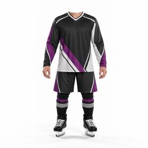 เสื้อฮอกกี้น้ำแข็งแบบสั่งทำพิเศษ ระบายอากาศได้ดี ผลิตจากโพลีเอสเตอร์  ชุดกีฬาทีมแบบซับลิเมชั่น  มีไซส์ใหญ่ พร้อมจำหน่าย - Product Image 3