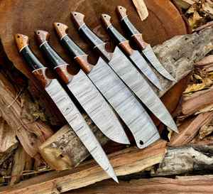 Ensemble de couteaux de cuisine professionnels en gros avec manches en bois de rose, fabriqués au Pakistan, qualité industrielle, manche en Micarta, OEM - Product Image 5