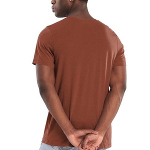 Camiseta de Manga Corta con Cuello Redondo para Hombre, Corte Regular, Estilo Casual, 100% Algodón Jersey, Color Sólido - Product Image 3