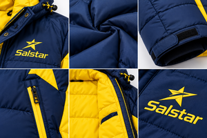Chaqueta de Invierno Personalizada para Hombre, Chaqueta Parka con Capucha, Abrigo Acolchado Impermeable, Diseño de Paneles en Contraste con Logotipo Personalizado - Product Image 5