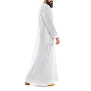 Muslim Factory Fashion New Style <b>Islamic</b> <b>Clothing</b> Arabic Jubba Design Men Arab Thobe Customized logo printing - Product Image 5