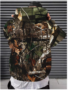 Sweat à capuche Performance pour homme, style sport et décontracté, camouflage, coupe droite, tricoté - Product Image 2