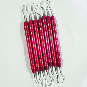ชุดเครื่องมือขูดหินปูนทางทันตกรรม 7 1/2-13/14 สีชมพู ทำจากสแตนเลสสตีลเคลือบผิวแบบอะโนไดซ์ ใช้งานด้วยมือ รุ่น DM2127 CE Shuja Surgico - Product Image 3