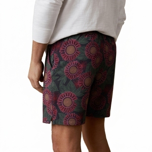 <b>Men</b> High Quality Shorts Floral Print Board Shorts Quick Dry Drawstring Waist Casual Swim <b>Trunks</b> With Pockets - Product Image 3