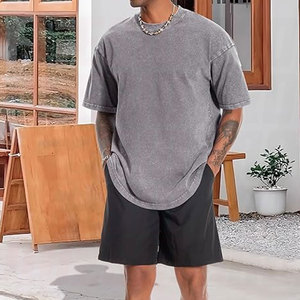 Camisetas Oversize para Hombre, Manga Corta, Estilo Vintage Lavado, Corte Holgado, Ropa Urbana, Algodón Grueso, Informal, Verano, Ajuste Relajado - Product Image 5