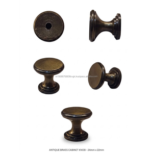 Decorative Iron <b>Knob</b> <b>Brass</b> Finish 24mm Multi Use Wall Hook Accent Furniture Pull Small Round Hardware Bulk Supplier - Product Image 6
