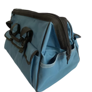 Sac à outils bleu avec plusieurs poches et bandoulière, étui de transport pour le rangement des équipements - Product Image 1