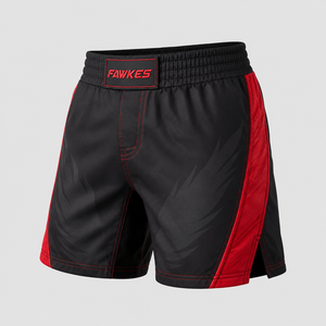 Pantalones Cortos de Artes Marciales Mixtas Fawkes para Hombre, Azul, Negro, Plateado, con Estampado de Rayos, Transpirables, de Secado Rápido, Corte Regular, para Adultos - Product Image 3
