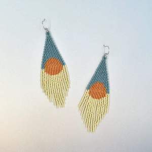 Multicolor boho rice beaded Handmade Glass Beaded Dangle <b>Earrings</b> Women Gold Plated Lead Free Fringe <b>earrings</b> - Product Image 3