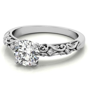 Anillo de Moissanita Plateado en Oro Blanco, Anillo de Compromiso de Lujo, Anillo de Boda, Anillo Solitario Brillante para Fiesta, Regalo de Aniversario para Mujer - Product Image 3