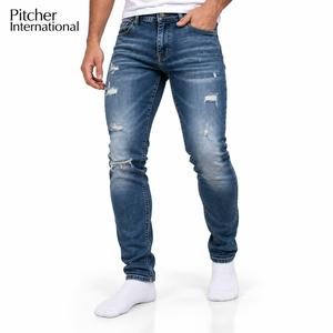 Jeans Personalizados al por Mayor para Hombre, Estilo Baggy, 100% Algodón, para Marcas Estadounidenses, MOQ Bajo, Venta al por Mayor - Product Image 2