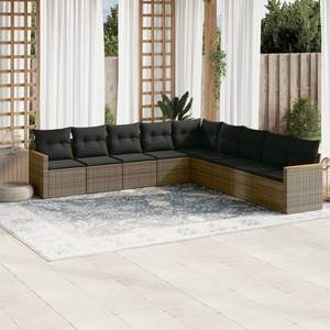 Conjunto de Sofás Modulares Grandes de Ratán PE Gris para Jardín, Colección Premium de Muebles para Exteriores - Product Image 1