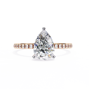 Anillo de Compromiso Clásico con Diamante Cultivado en Laboratorio de 1 Quilate, Corte Pera, Oro de 14k, Certificado IGI, Diamante VS DEF para Aniversario o Boda - Product Image 2